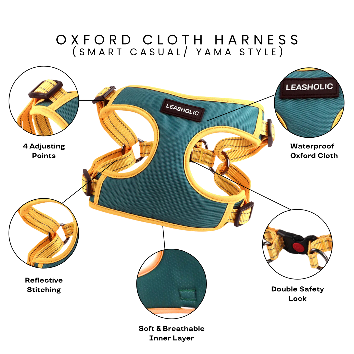 Oxford Cloth Corgi-Specific Series Harness - Bright with White