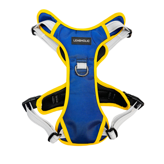 Oxford Cloth Smart Max No Pull Harness - Navy with Yellow