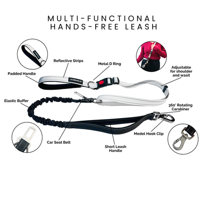 6 in 1 Multi-functional Hands-Free Leash - Ink with Snow