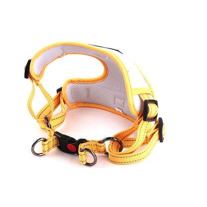 Oxford Cloth Smart Casual Harness - Snow with Yellow