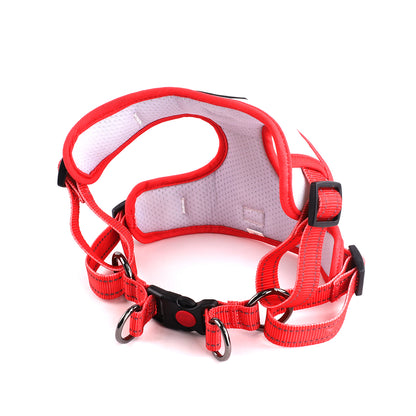 Oxford Cloth Smart Casual Harness - Snow with Red