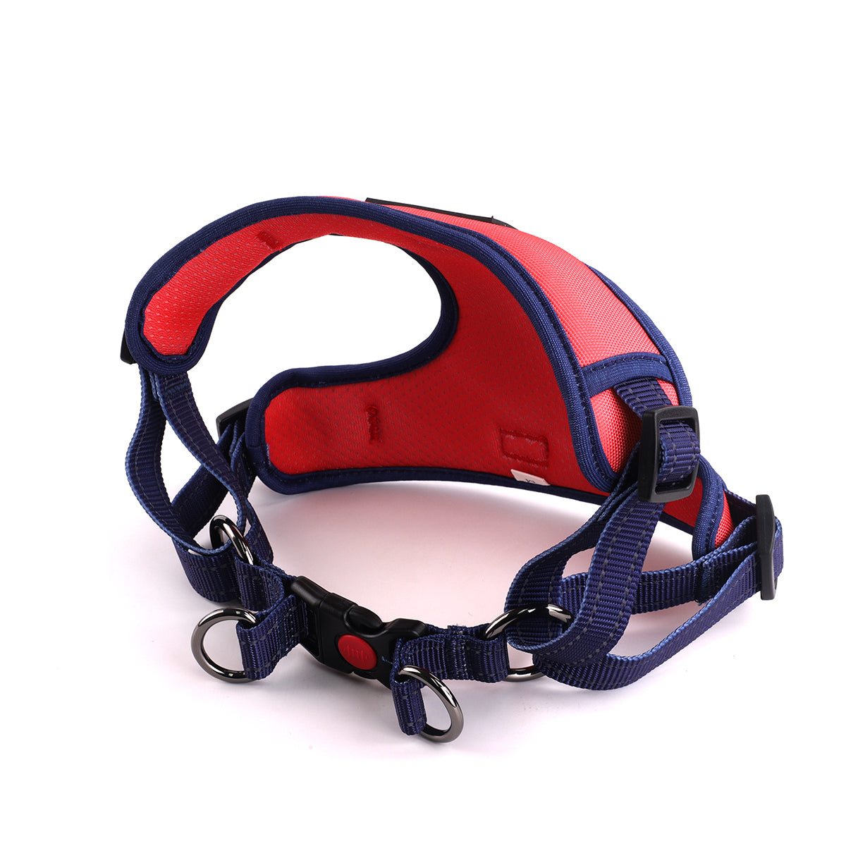 Oxford Cloth Smart Casual Harness - Crimson with Blue